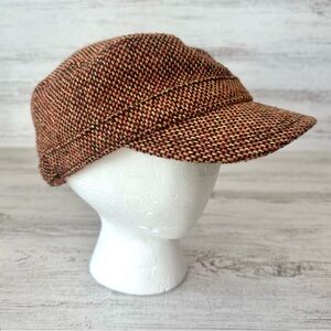 LIFE IS GOOD Tweed Newsboy Hat Tan Pink Brown Academia